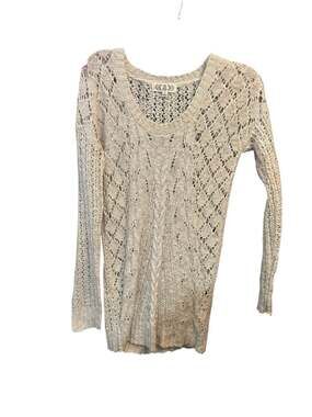 Pink Rose Beige Long Sleeve Sweater Dress Small